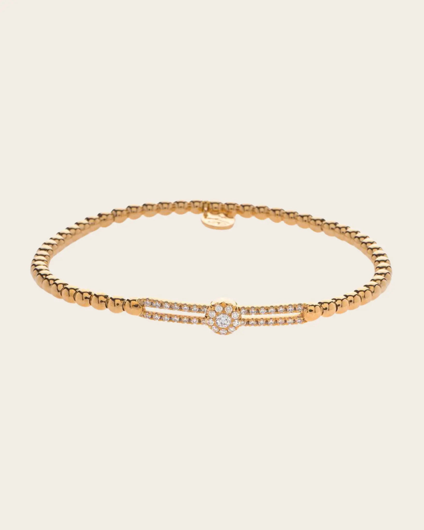Hulchi Belluni Rose Gold Diamond Tresore Stretch Bracelet