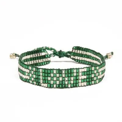 Love is Project SEED BEAD LOVE BRACELET - GREEN AND - Squash Blossom Vail