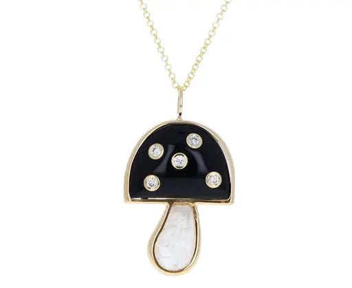 Buffalo Multi-Pendant Necklace Gold and Silver-Finish Brass, Black