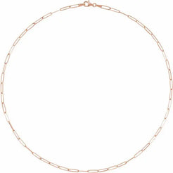 14K Rose Gold Paperclip Chain - Squash Blossom Vail