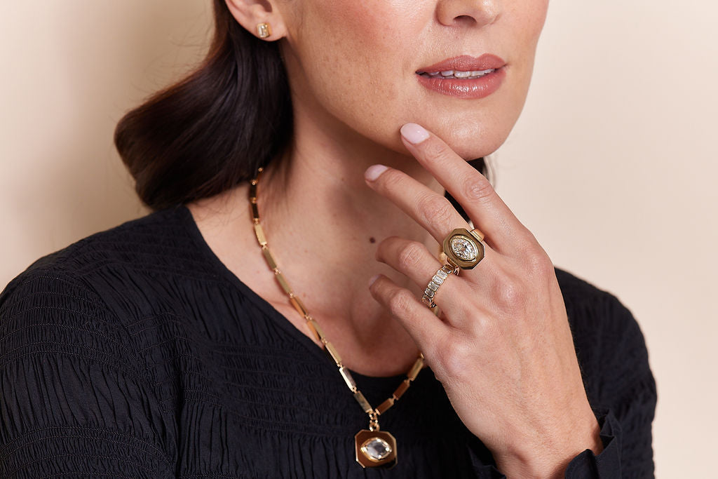 Single Stone Squash Blossom Vail