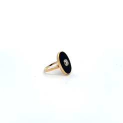 One of a kind onyx and dia ring Vintage at the Squash Blossom