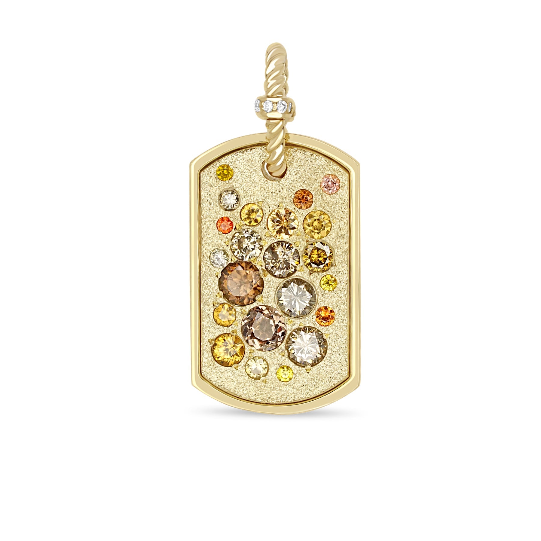 MEDIUM TAG GOLD IMPERIAL TOPAZ GARNETS AND COGNAC DIAMONDS DIAS BAIL MEDIUM TAG GOLD IMPERIAL TOPAZ GARNETS AND COGNAC DIAMONDS DIAS BAIL Miles McNeel Miles McNeel  Squash Blossom Vail