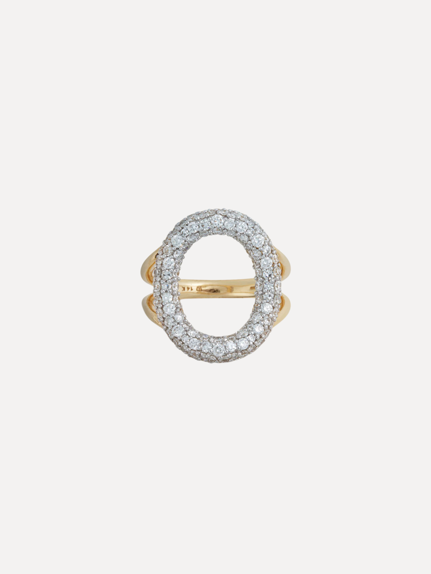 Modern Finish Diamond Oval Ring