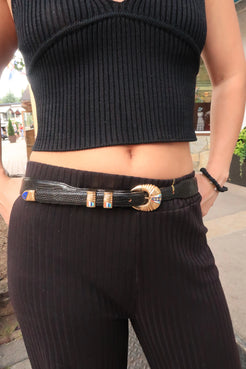 14K Gold belt with Inlay 14K Gold belt with Inlay Native American Collection Native American Collection  Squash Blossom Vail