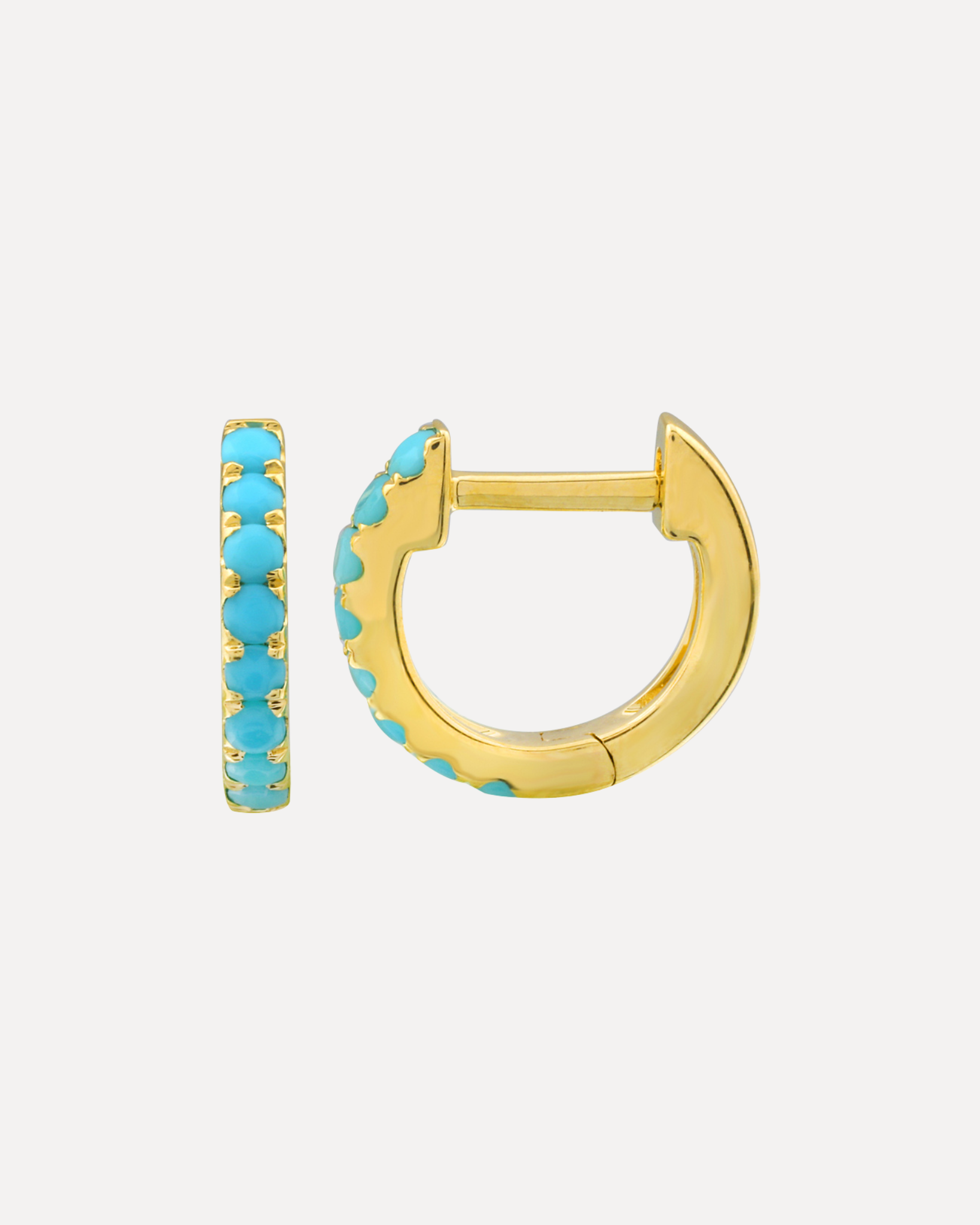 Turquoise Huggie Hoops