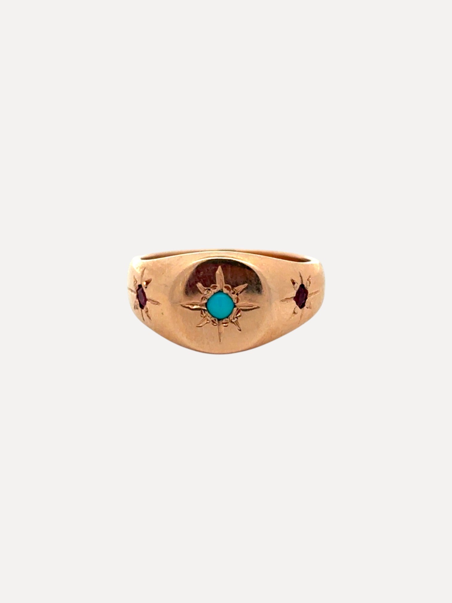 Scosha Ring with Turquoise and Ruby Scosha Ring with Turquoise and Ruby Vintage at the Squash Blossom Vintage at the Squash Blossom  Squash Blossom Vail