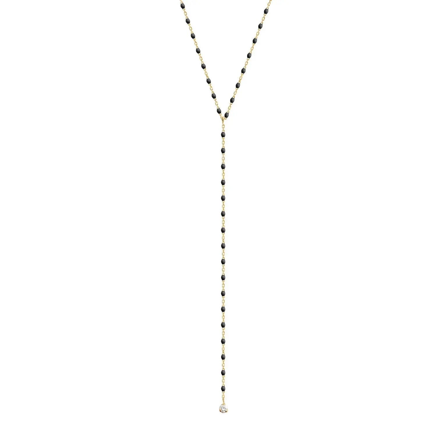 18K Mini Gigi Party Y Necklace, Black 19.7" 18K Mini Gigi Party Y Necklace, Black 19.7" Gigi Clozeau Gigi Clozeau  Squash Blossom Vail