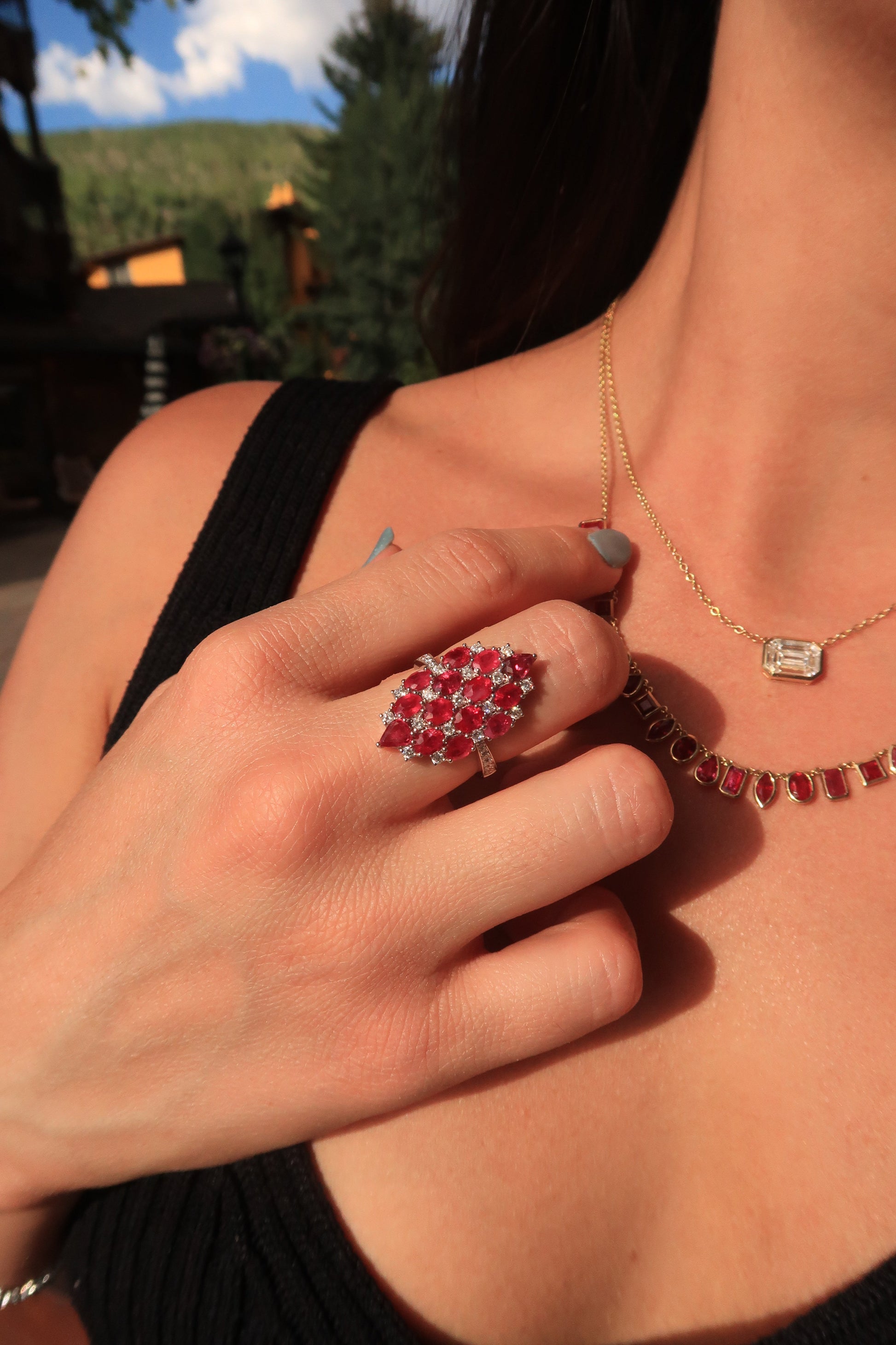 "Passion"Ruby Ov/PS Ring sz.6.5 "Passion"Ruby Ov/PS Ring sz.6.5 Squash Blossom Collection Squash Blossom Collection  Squash Blossom Vail