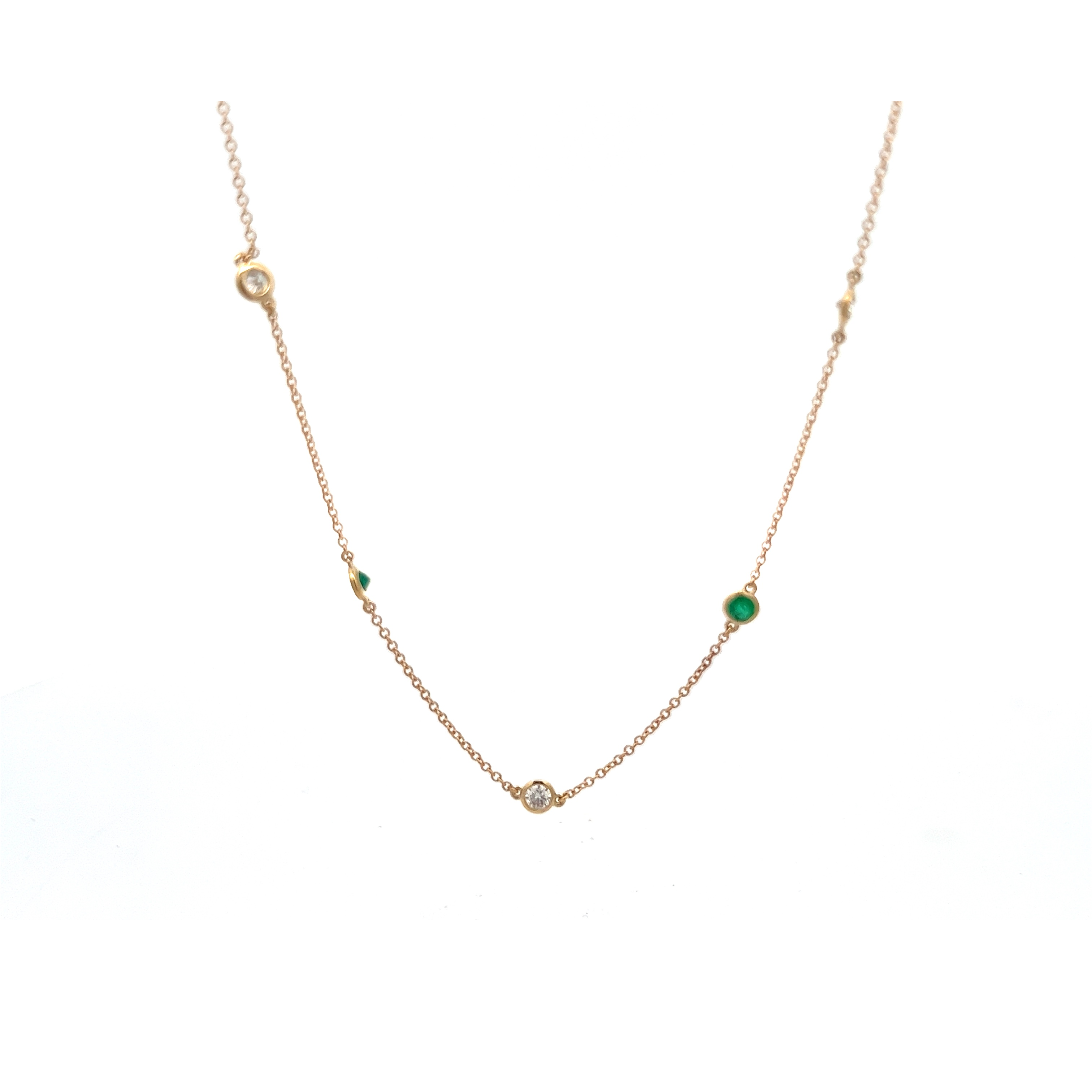 Diamonds Emeralds by the Yard Necklace