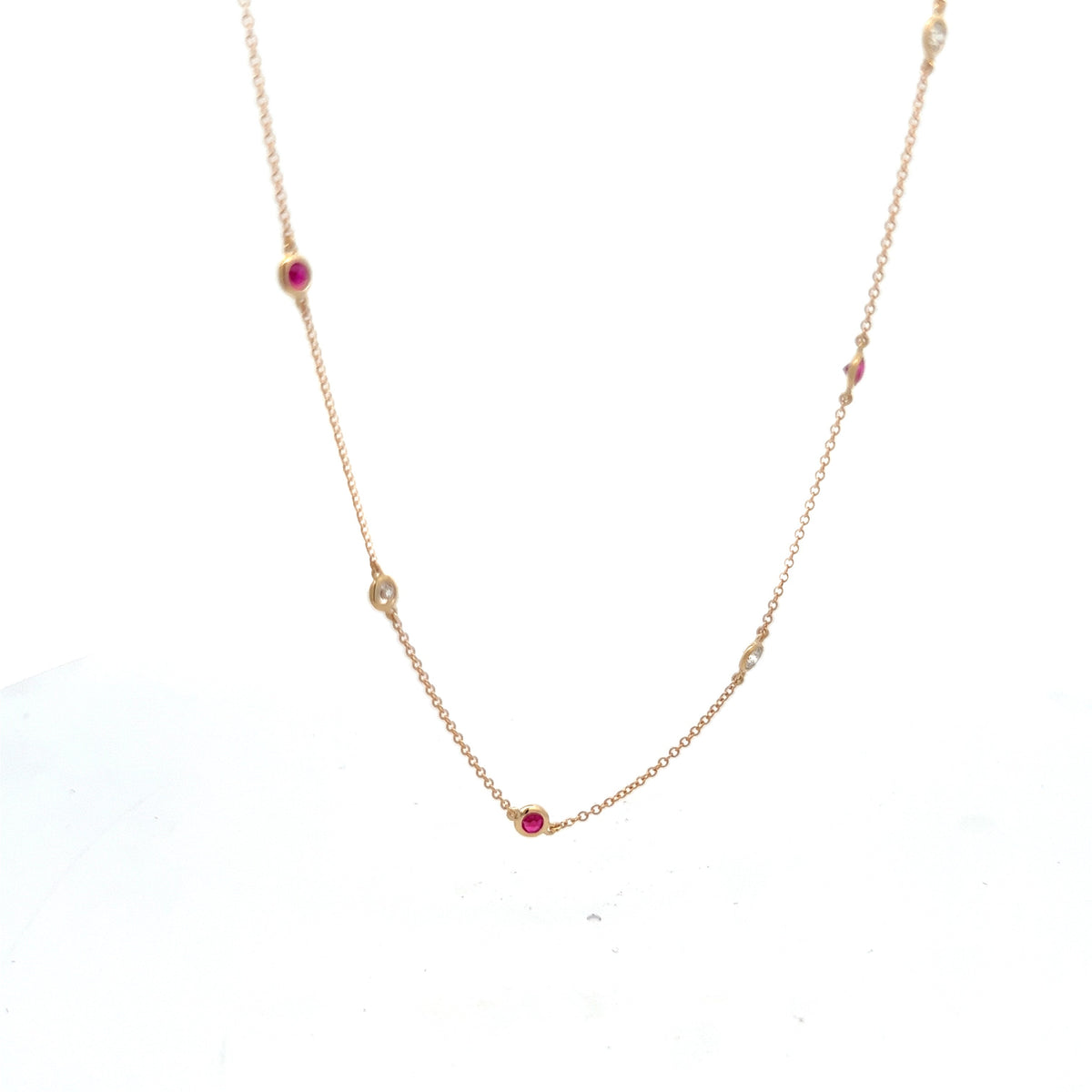 Diamonds and Rubies by the Yard Necklace