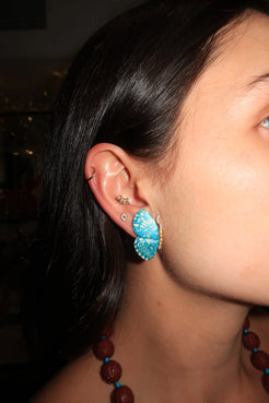 18k Pauba wood inlaid butterfly earrings with diamond 18k Pauba wood inlaid butterfly earrings with diamond Silvia Furmanovich Silvia Furmanovich  Squash Blossom Vail