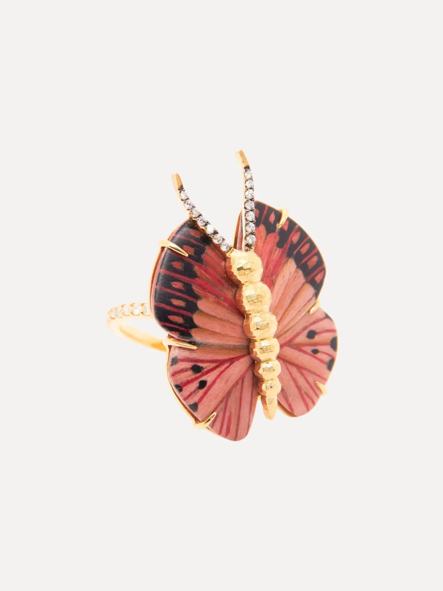 18k dia .59 cttw Marquetry butterfly ring sz 7 18k dia .59 cttw Marquetry butterfly ring sz 7 Silvia Furmanovich Silvia Furmanovich  Squash Blossom Vail
