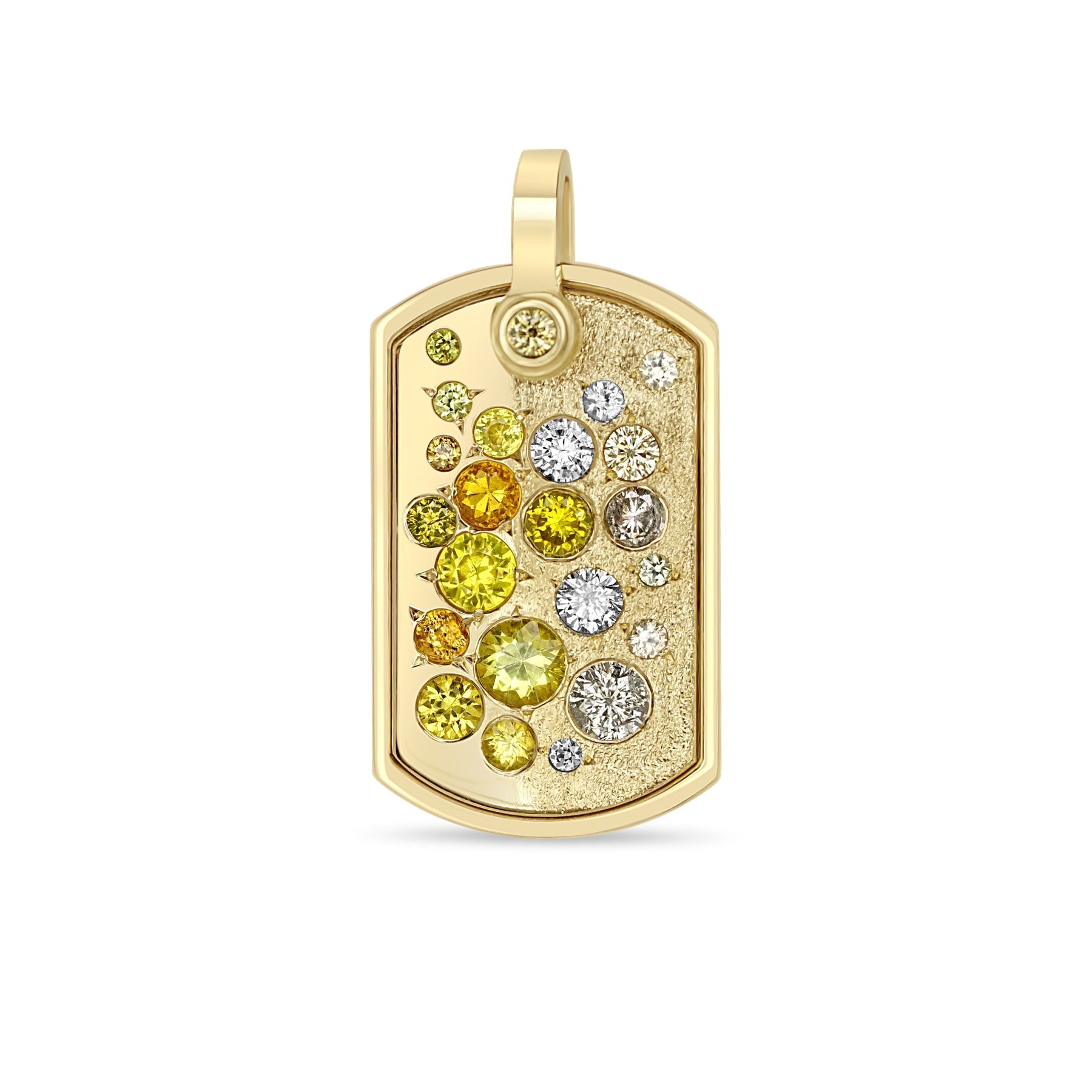 MEDIUM TAG GOLD YELLOW SAPPHIRES AND DIAMONDS DIAS BAIL MEDIUM TAG GOLD YELLOW SAPPHIRES AND DIAMONDS DIAS BAIL Miles McNeel Miles McNeel  Squash Blossom Vail