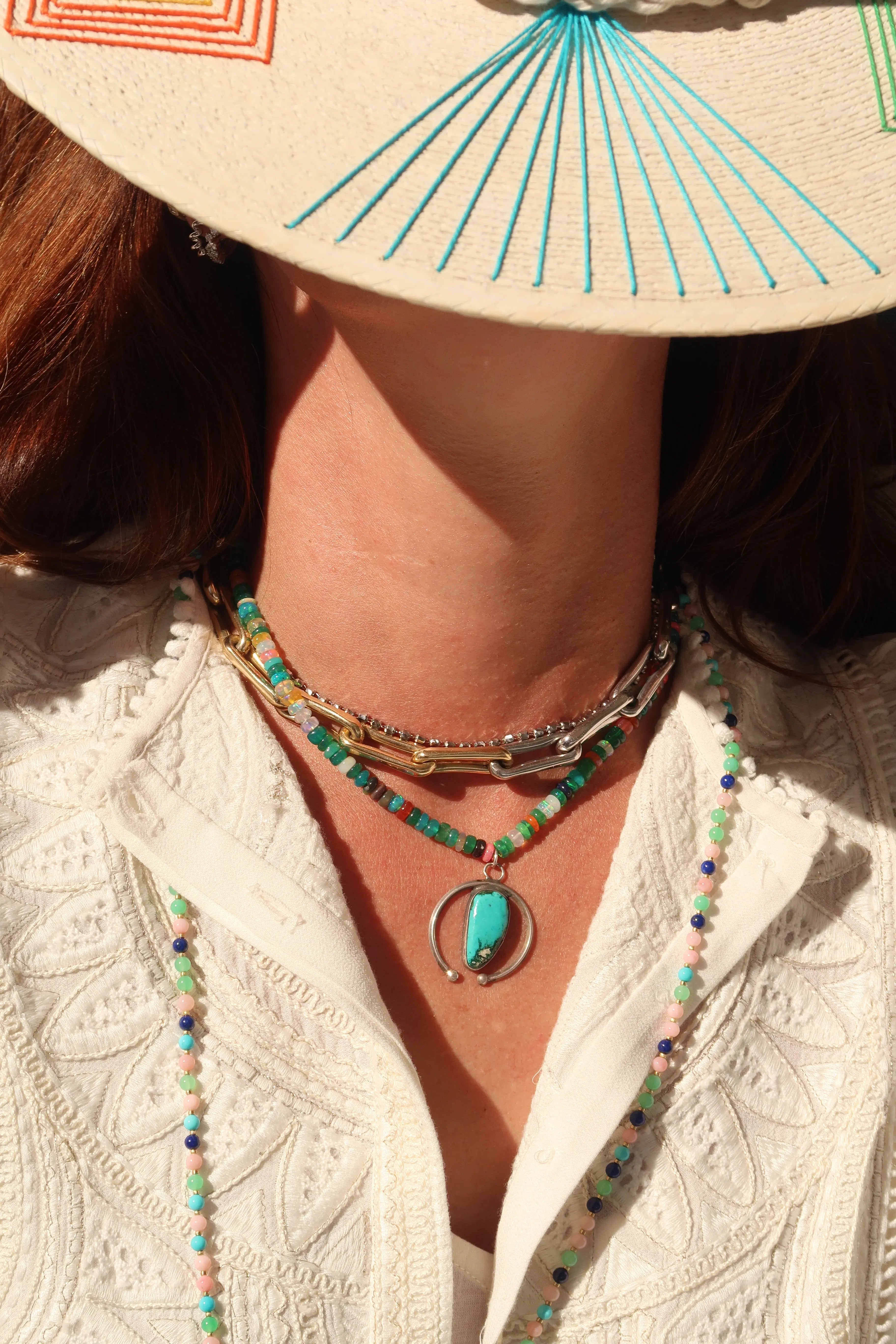 1930s SS Naja pendant & opal beads