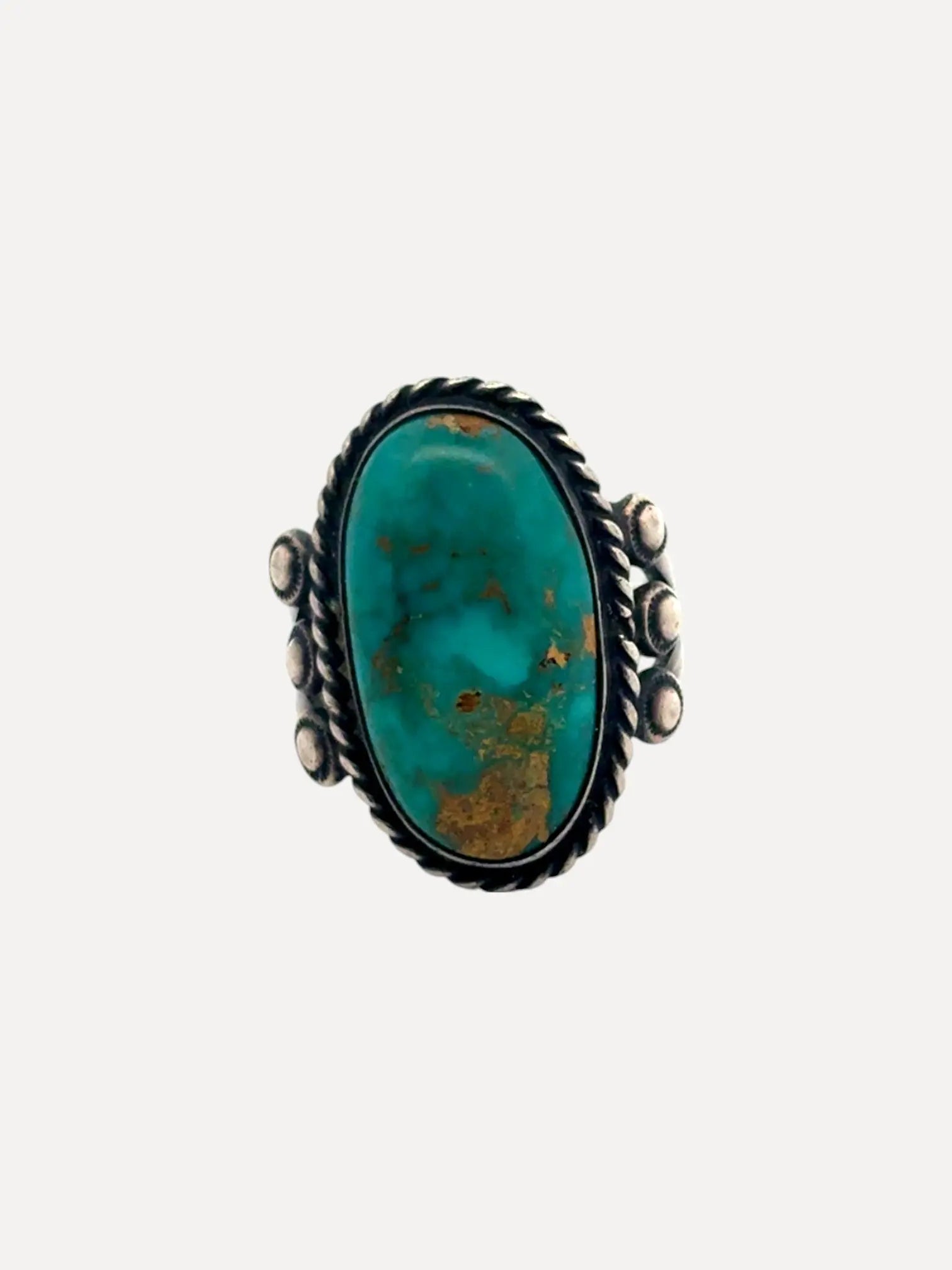 1940s Vintage SS Blue Gem Vintage Ring Sz 5.5 1940s Vintage SS Blue Gem Vintage Ring Sz 5.5 Moqui Moqui  Squash Blossom Vail