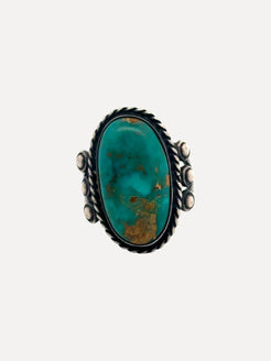 1940s Vintage SS Blue Gem Vintage Ring Sz 5.5 1940s Vintage SS Blue Gem Vintage Ring Sz 5.5 Moqui Moqui  Squash Blossom Vail