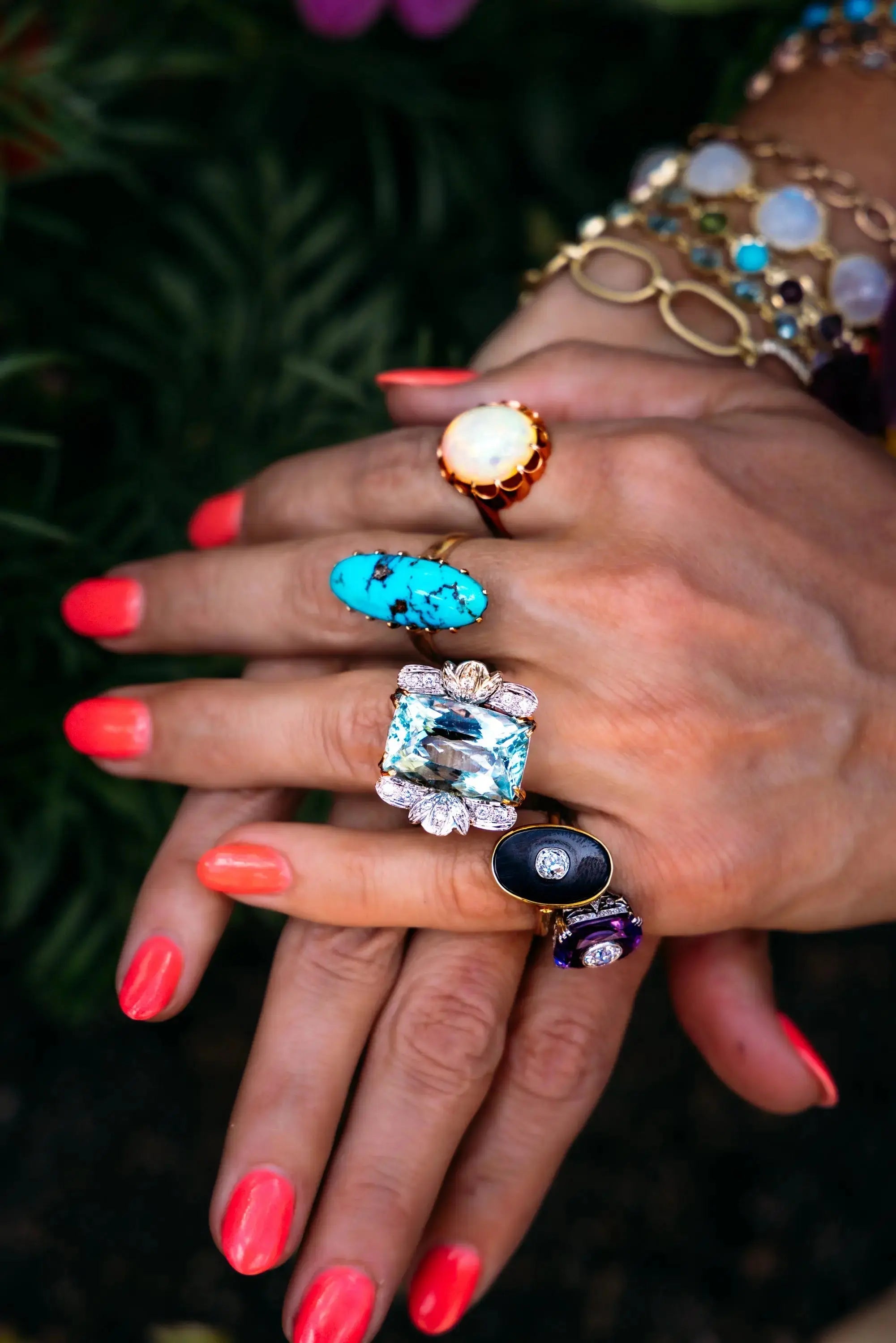 Vintage 1950s Aquamarine Ring Vintage at the Squash Blossom