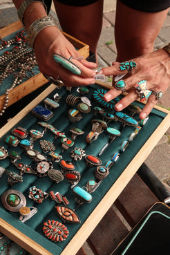 1950s Zuni Blue Gem Ring 1950s Zuni Blue Gem Ring Native American Collection Native American Collection  Squash Blossom Vail