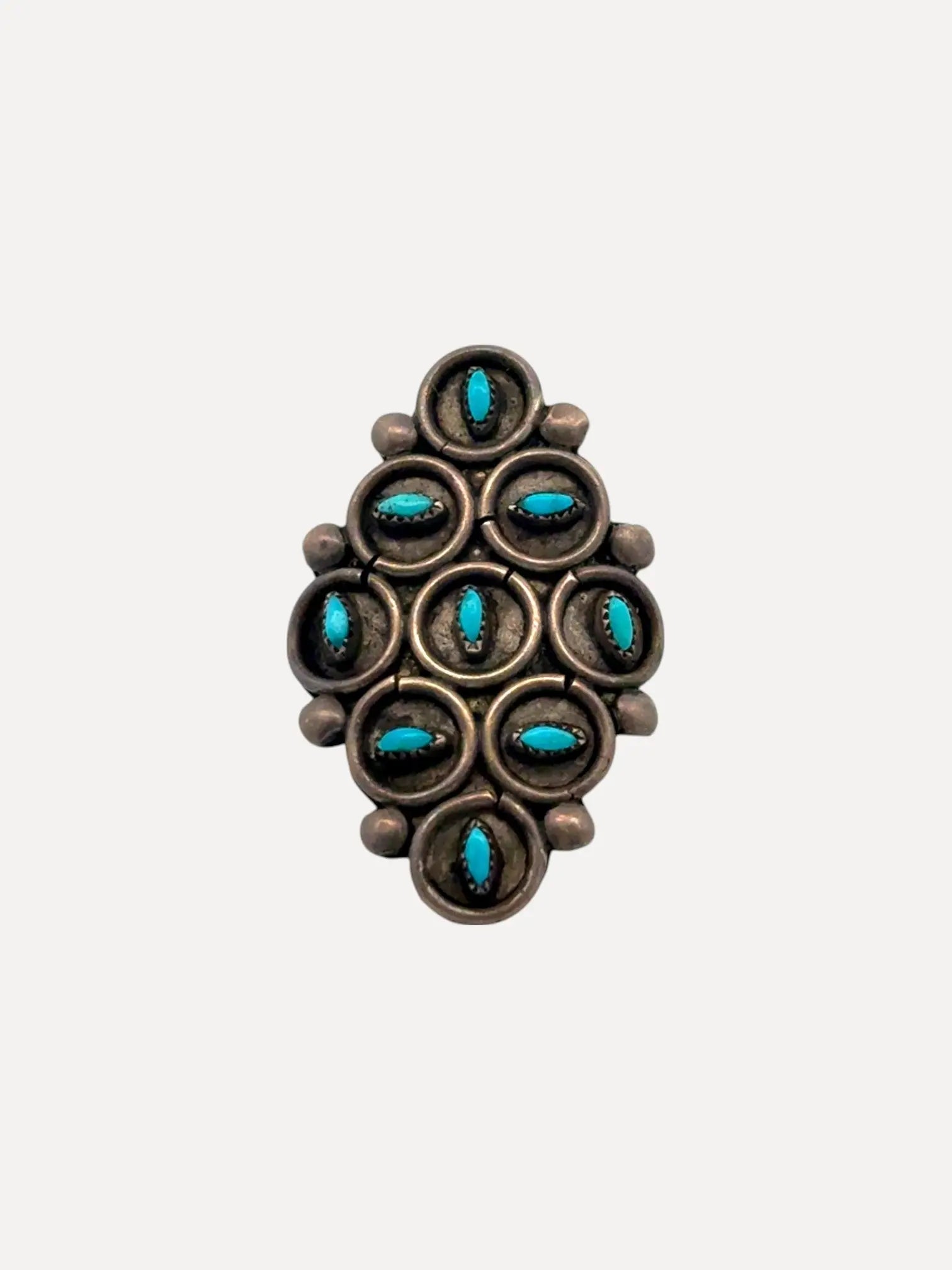 1950s Zuni Petit Point Ring 1950s Zuni Petit Point Ring Squash Blossom Vail Squash Blossom Vail  Squash Blossom Vail