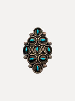 1950s Zuni Petit Point Ring 1950s Zuni Petit Point Ring Squash Blossom Vail Squash Blossom Vail  Squash Blossom Vail