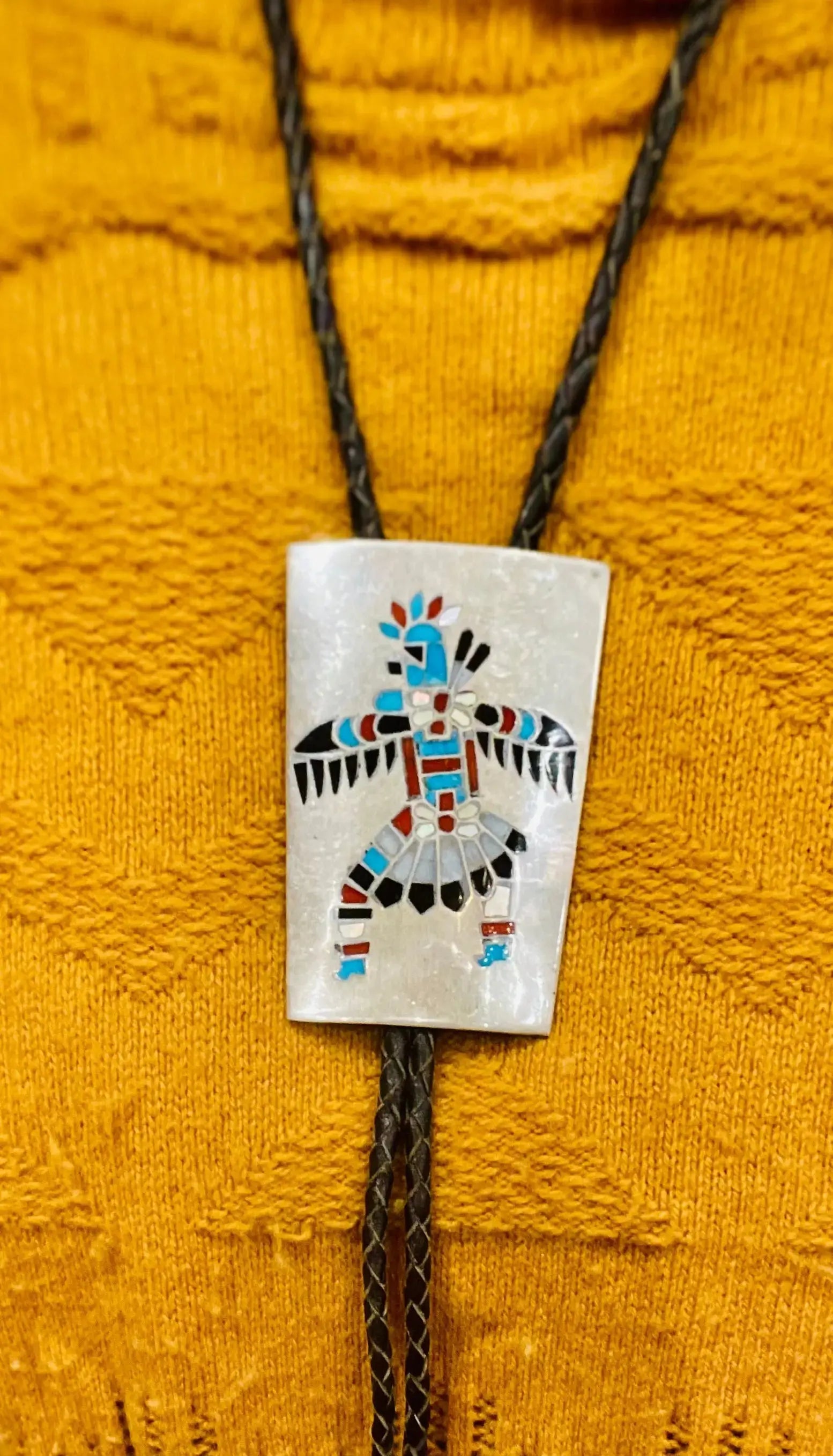 1960s Eagle Dancer Bolo - Squash Blossom Vail