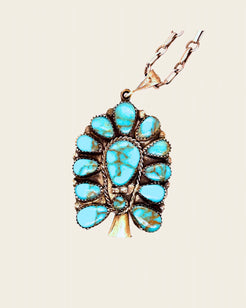 1960s Navajo Turquoise Pendant 1960s Navajo Turquoise Pendant Vintage at the Squash Blossom Vintage at the Squash Blossom  Squash Blossom Vail