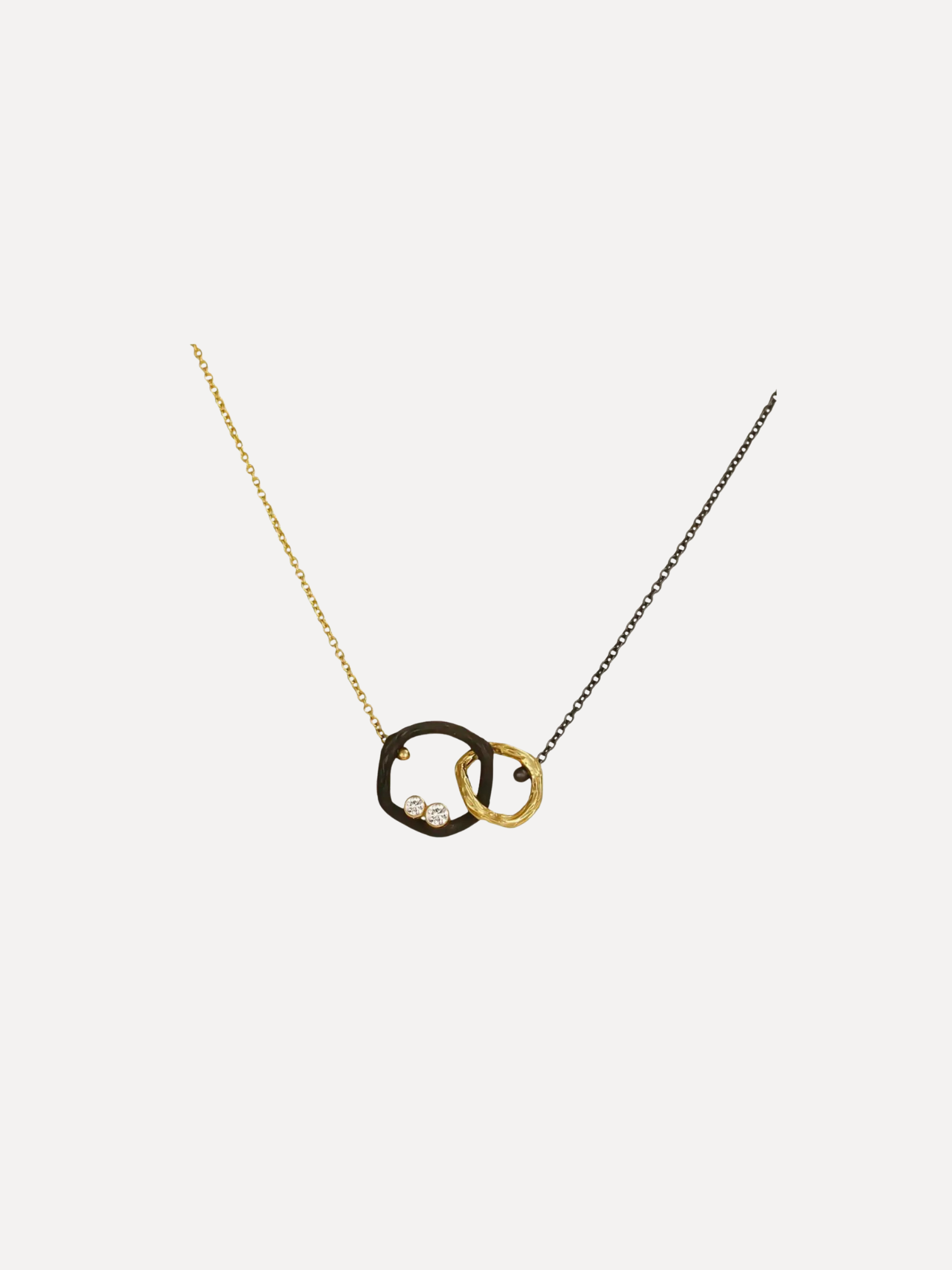 Pebble Small Diamond Double Link Necklace