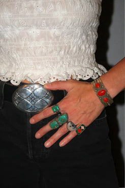2 Stone King Mountain Turquoise Ring 2 Stone King Mountain Turquoise Ring Native American Collection Native American Collection  Squash Blossom Vail