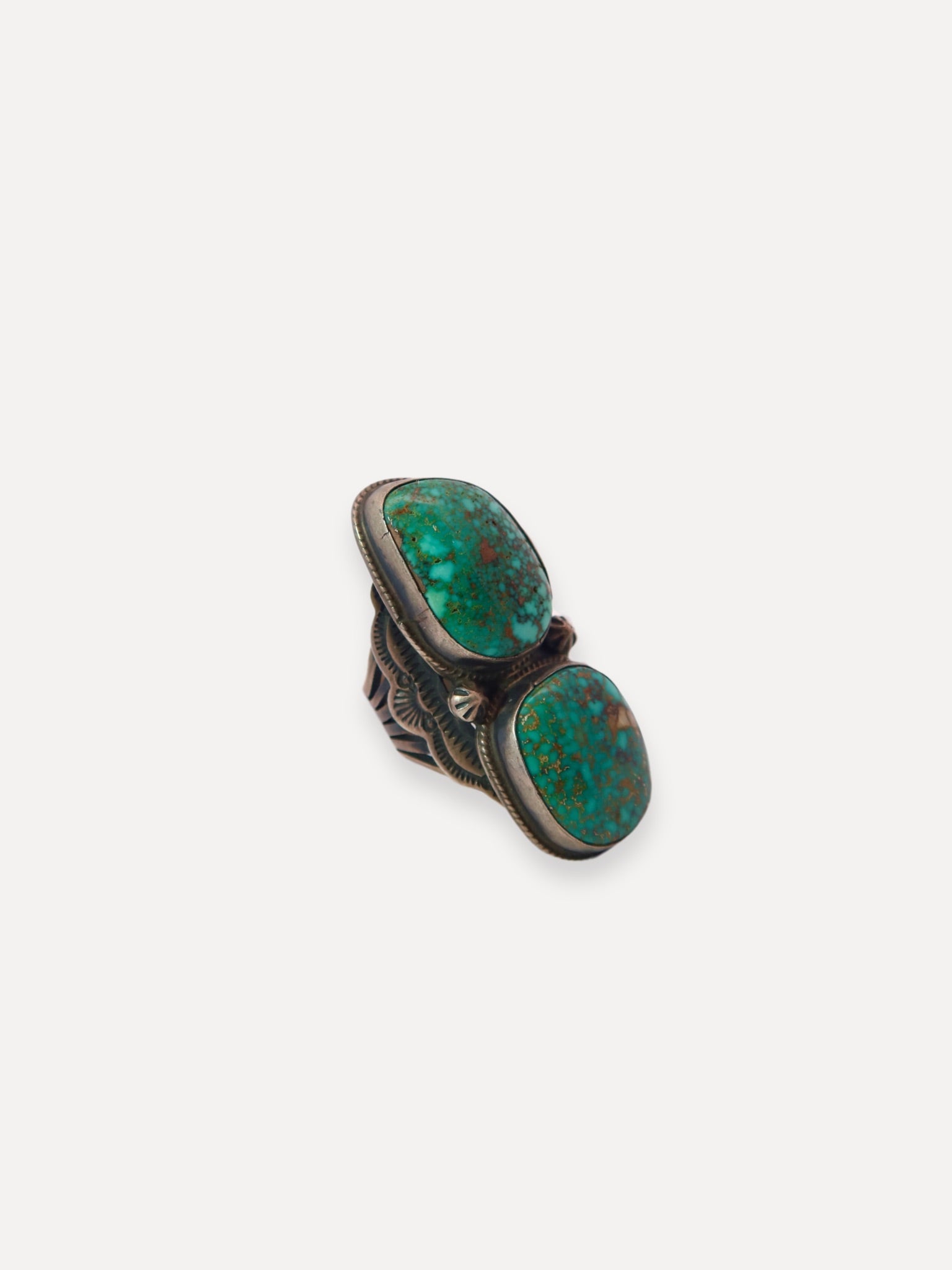 2 Stone King Mountain Turquoise Ring