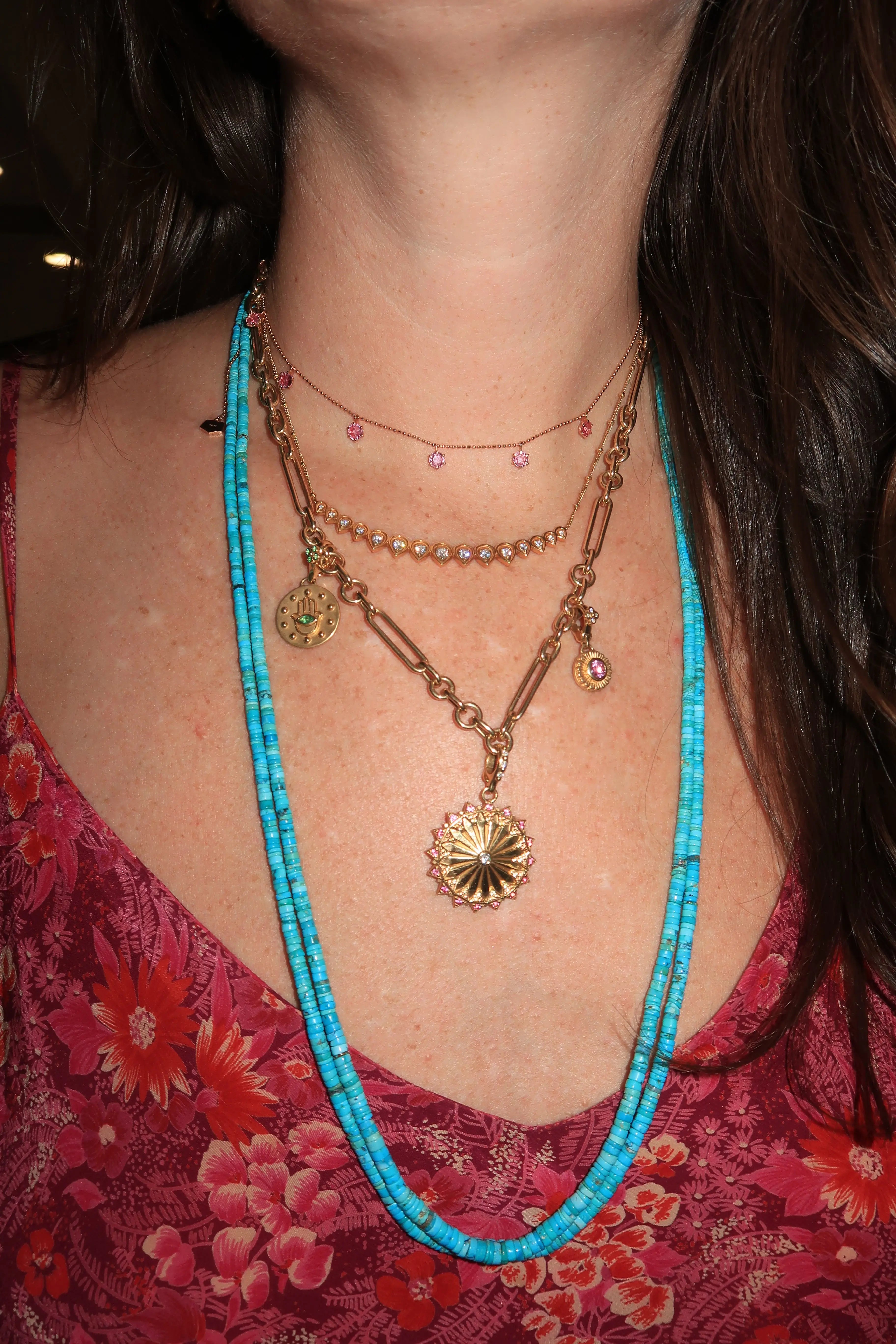 2 Strand Red Mtn. Nevada Heishe Necklace 2 Strand Red Mtn. Nevada Heishe Necklace Native American Collection Native American Collection  Squash Blossom Vail