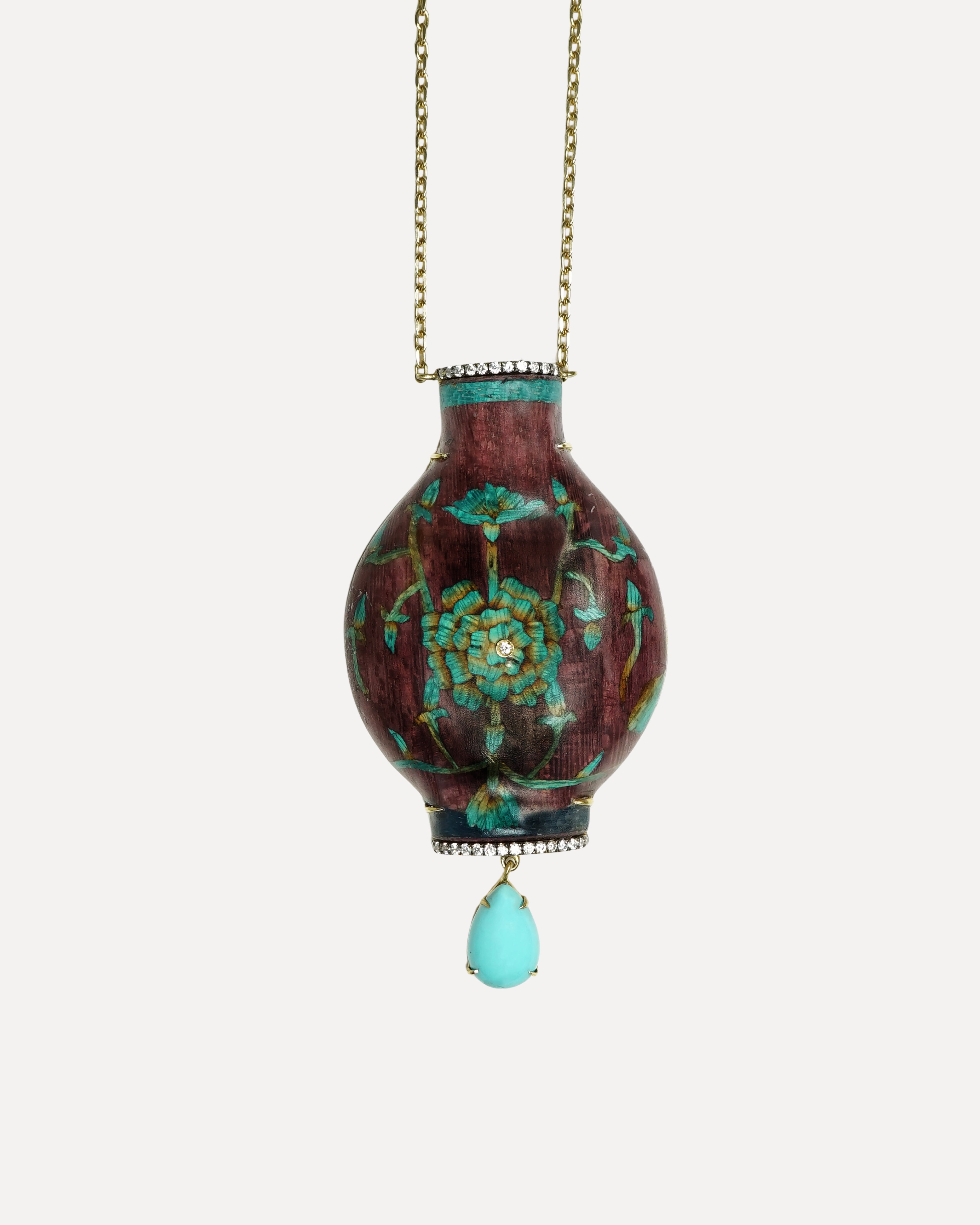 Marquetry Snuff Bottle Necklace