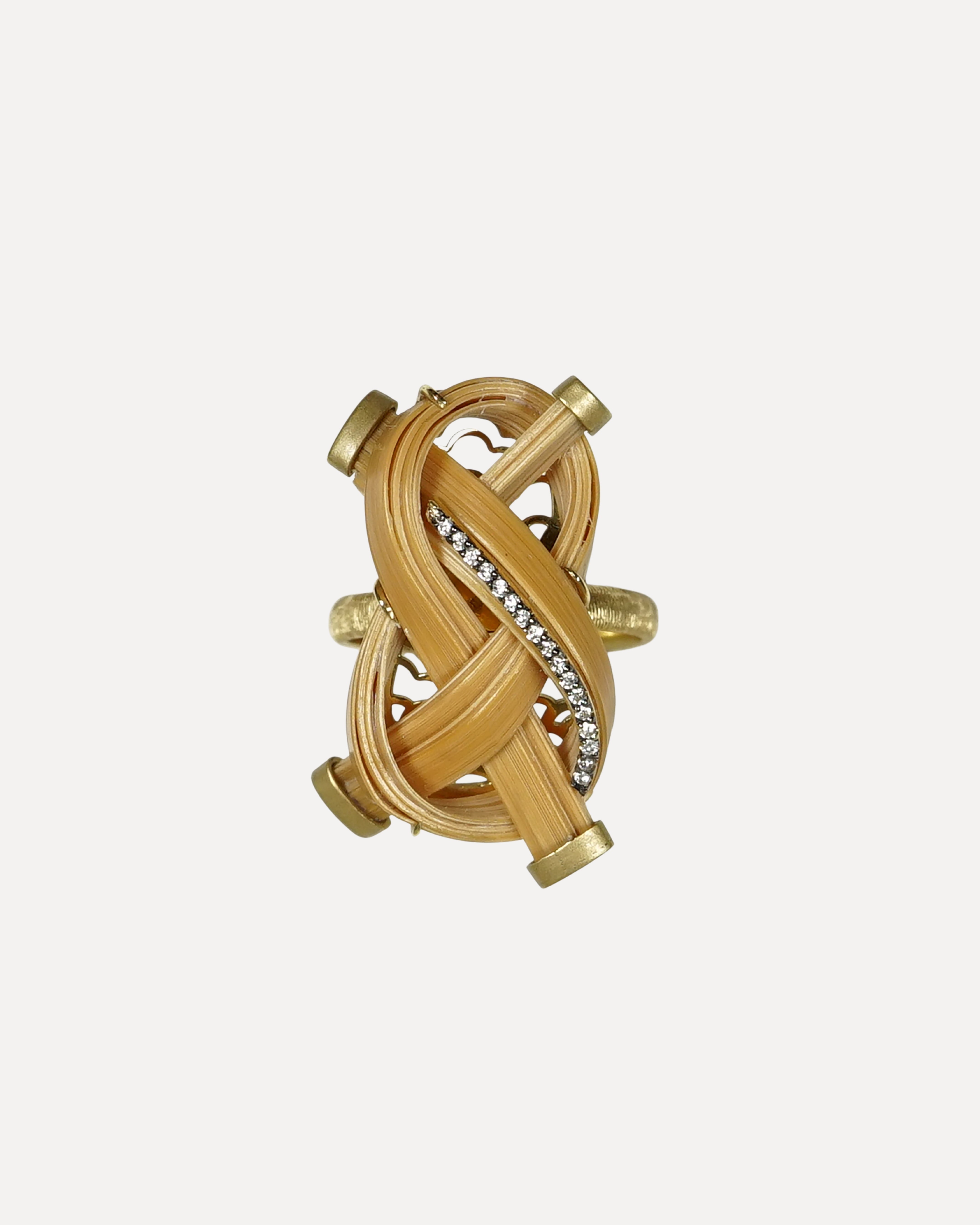 Bamboo ring with diamond ring