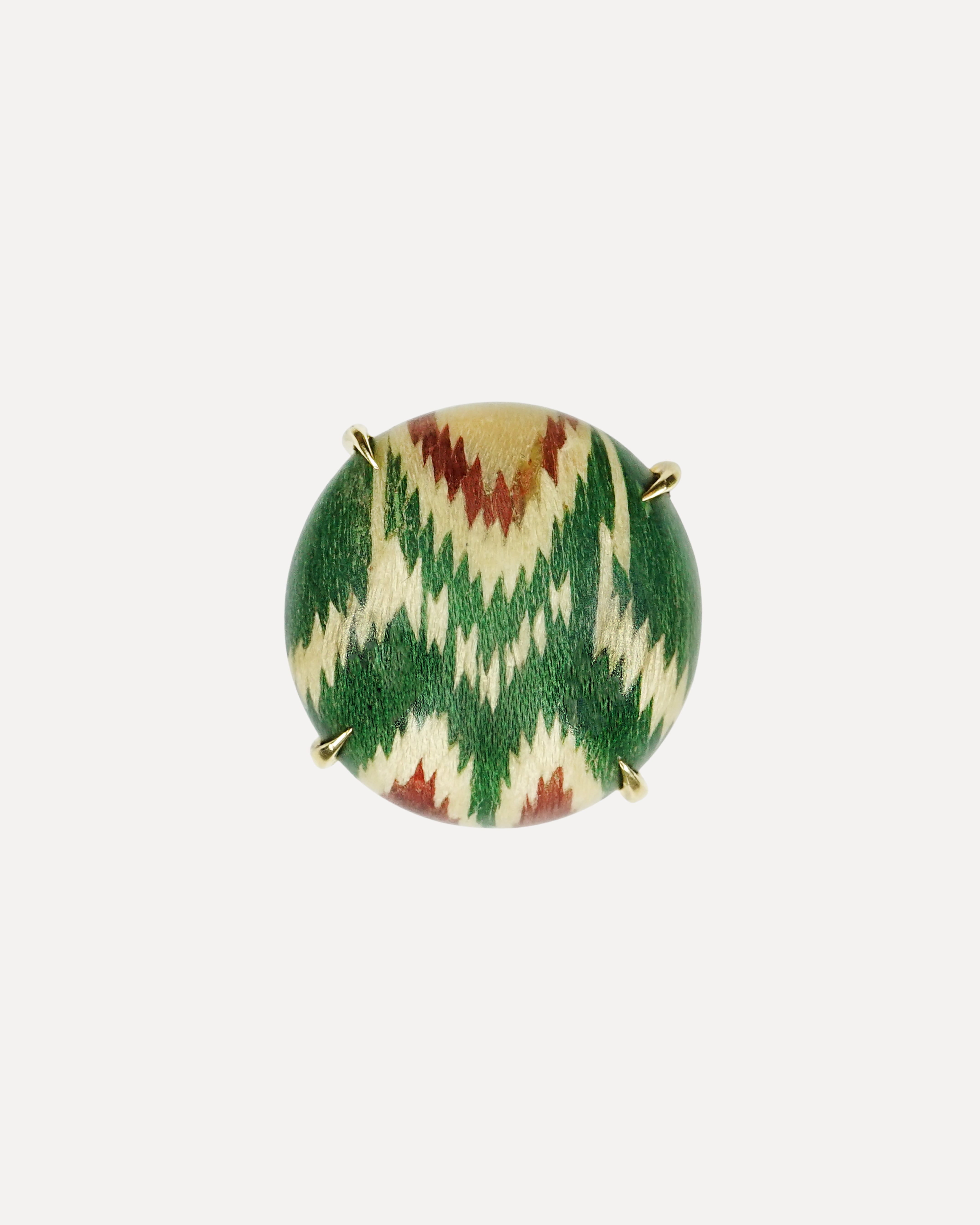 Silk road marquetry ring with diamond