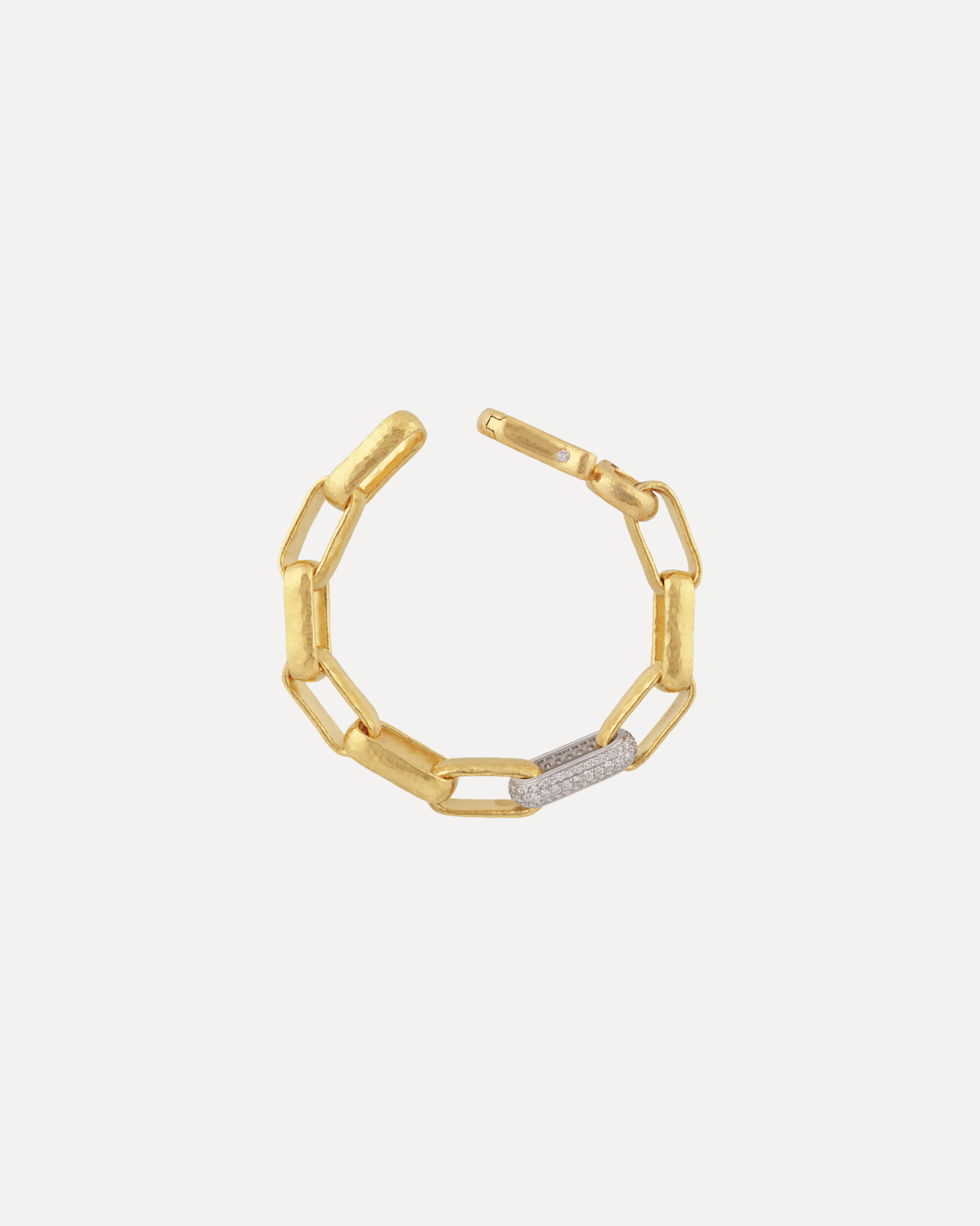 24K Gold Diamond Chain Link Bracelet