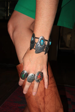 3 Bear Paw Cuff Overlay style 3 Bear Paw Cuff Overlay style Native American Collection Native American Collection  Squash Blossom Vail