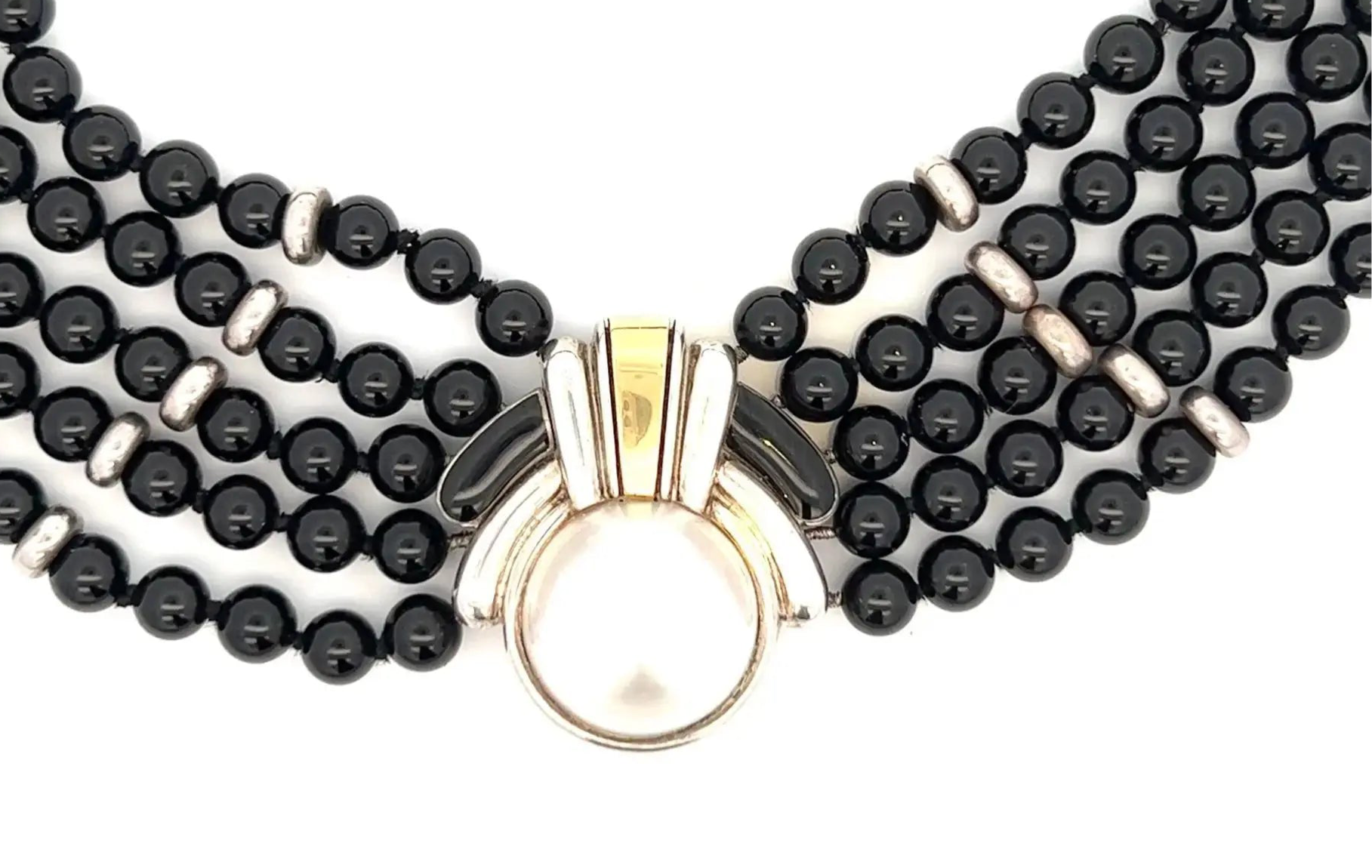 Cartier five strand onyx Necklace Cartier five strand onyx Necklace Vintage at the Squash Blossom Vintage at the Squash Blossom  Squash Blossom Vail