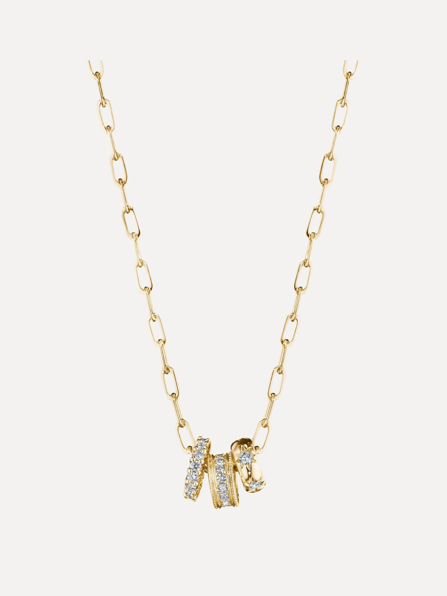 3 Ring Charm Necklace