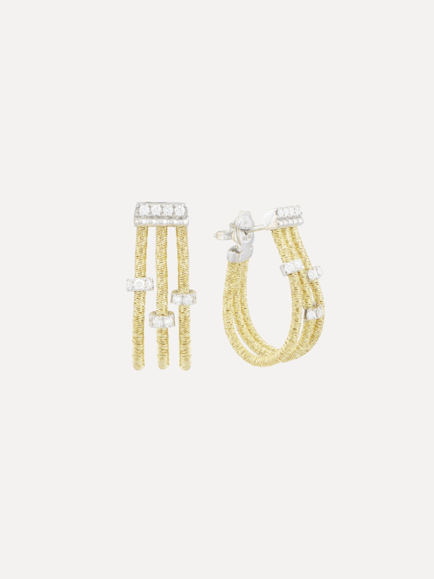 3 Strand Earrings with Diamond Stations 3 Strand Earrings with Diamond Stations Piero Milano Piero Milano  Squash Blossom Vail
