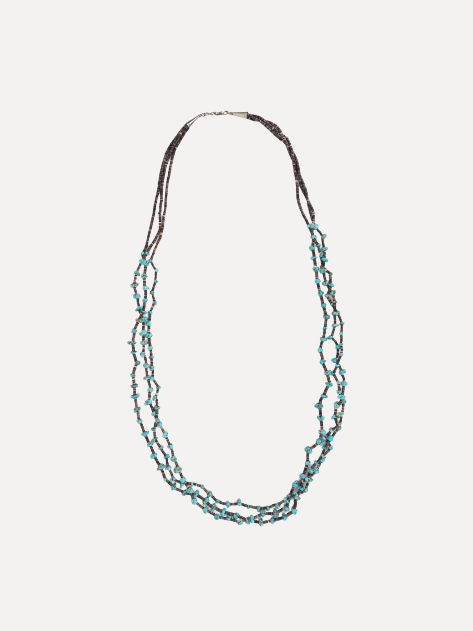 3 Strand Small Turquoise Nugget and Heishe Necklace
