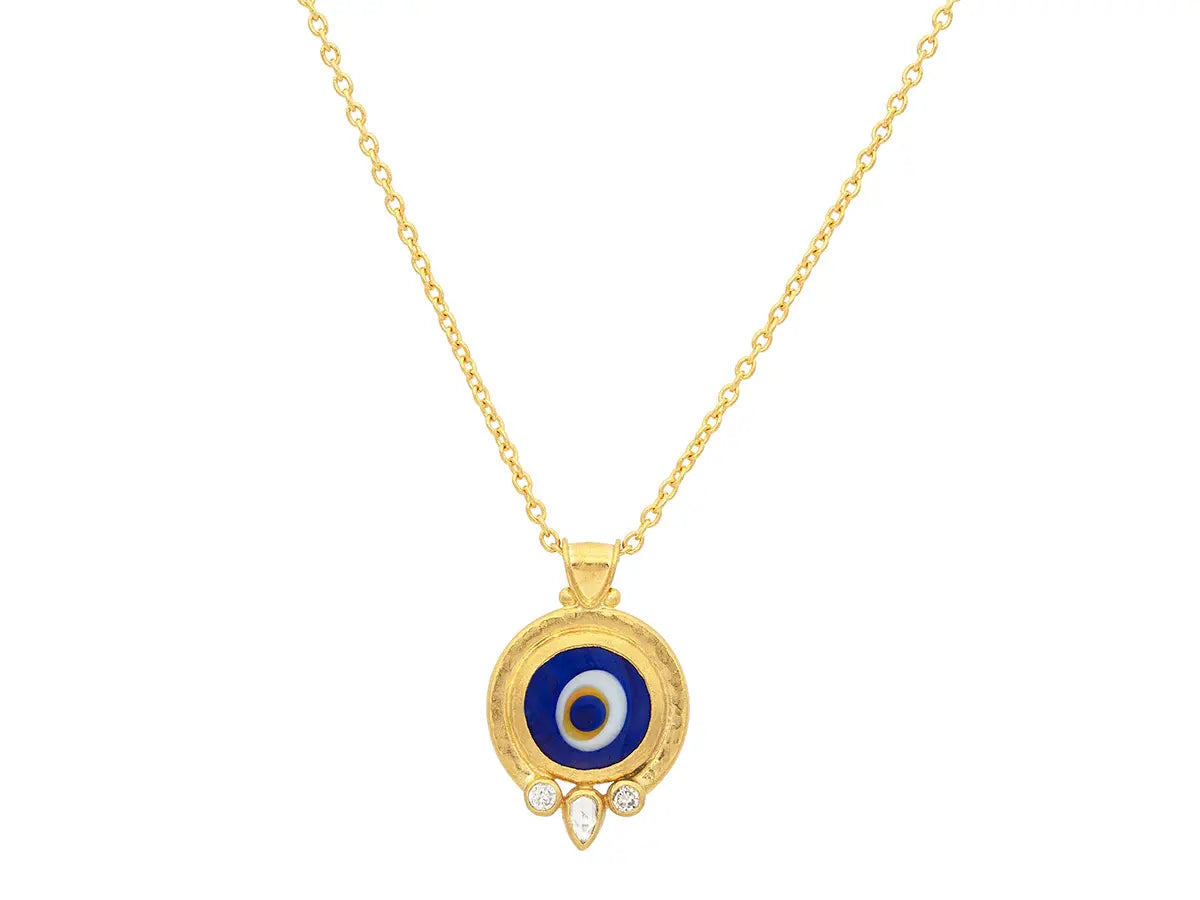 GURHAN Muse Gold Pendant Necklace, with Evil Eye Gurhan