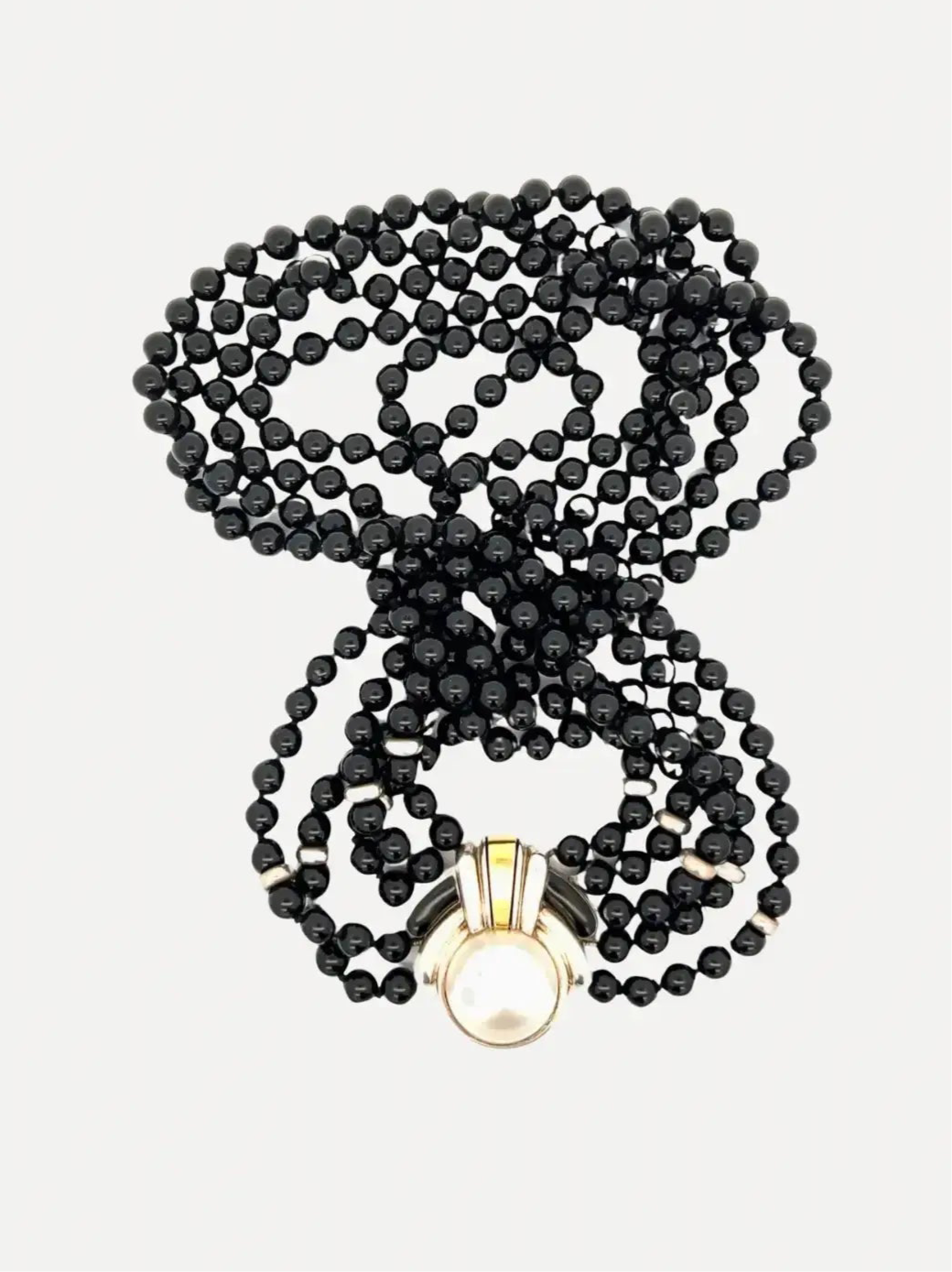 Cartier Black Onyx and Pearl Necklace