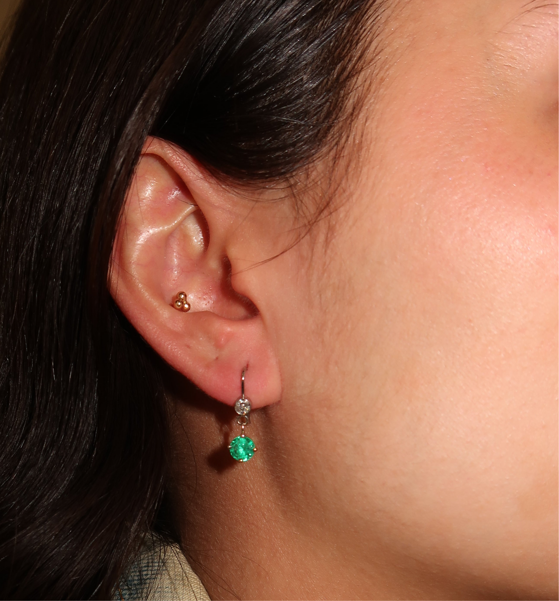 Emerald Dangle Earrings Emerald Dangle Earrings Vintage at the Squash Blossom Vintage at the Squash Blossom  Squash Blossom Vail