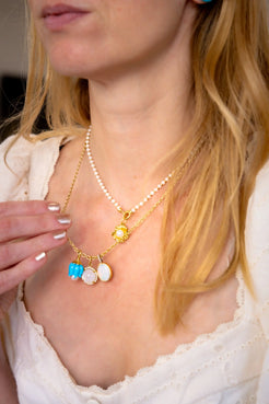 Petite Gold Beaded Pearl Necklace Petite Gold Beaded Pearl Necklace Irene Neuwirth Irene Neuwirth  Squash Blossom Vail