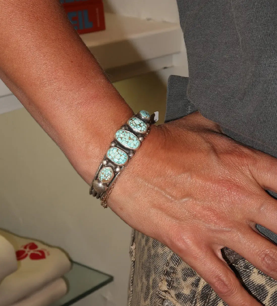 #8 Turquoise Cuff #8 Turquoise Cuff Native American Collection Native American Collection  Squash Blossom Vail