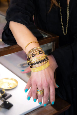 Ajna Bangle with Emeralds - Squash Blossom Vail