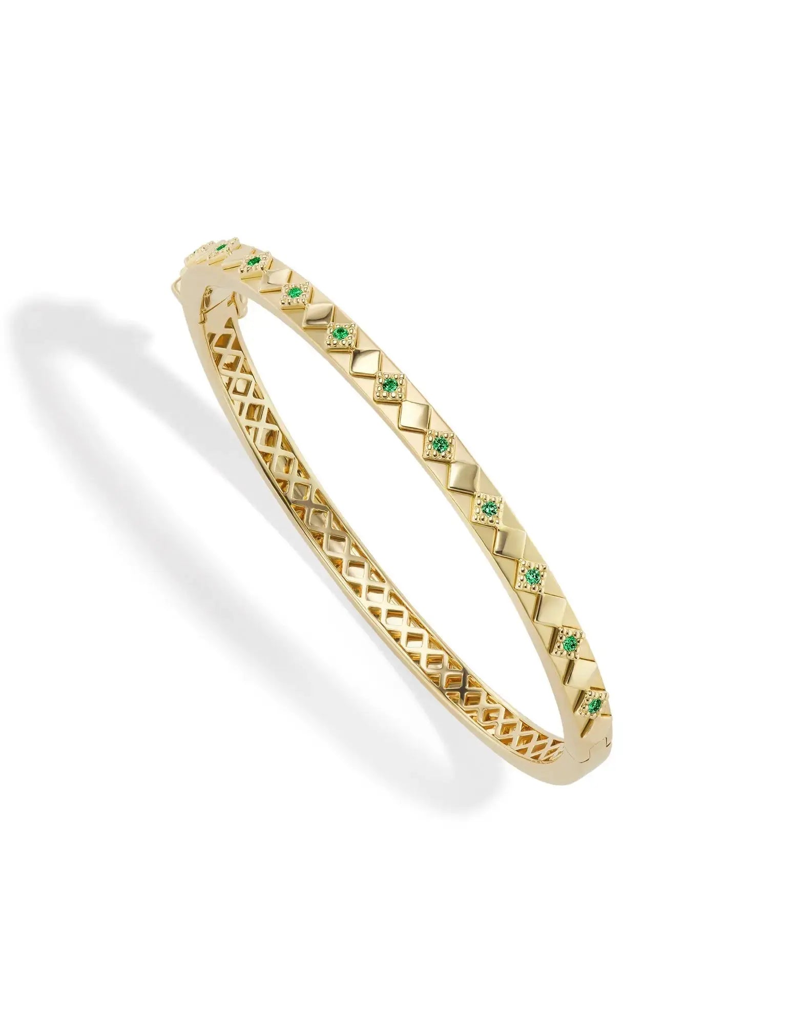 Ajna Bangle with Emeralds - Squash Blossom Vail