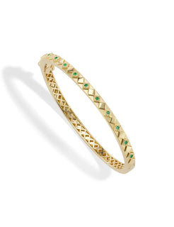 Ajna Bangle with Emeralds - Squash Blossom Vail