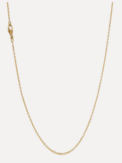 Gold chain necklace on a white background