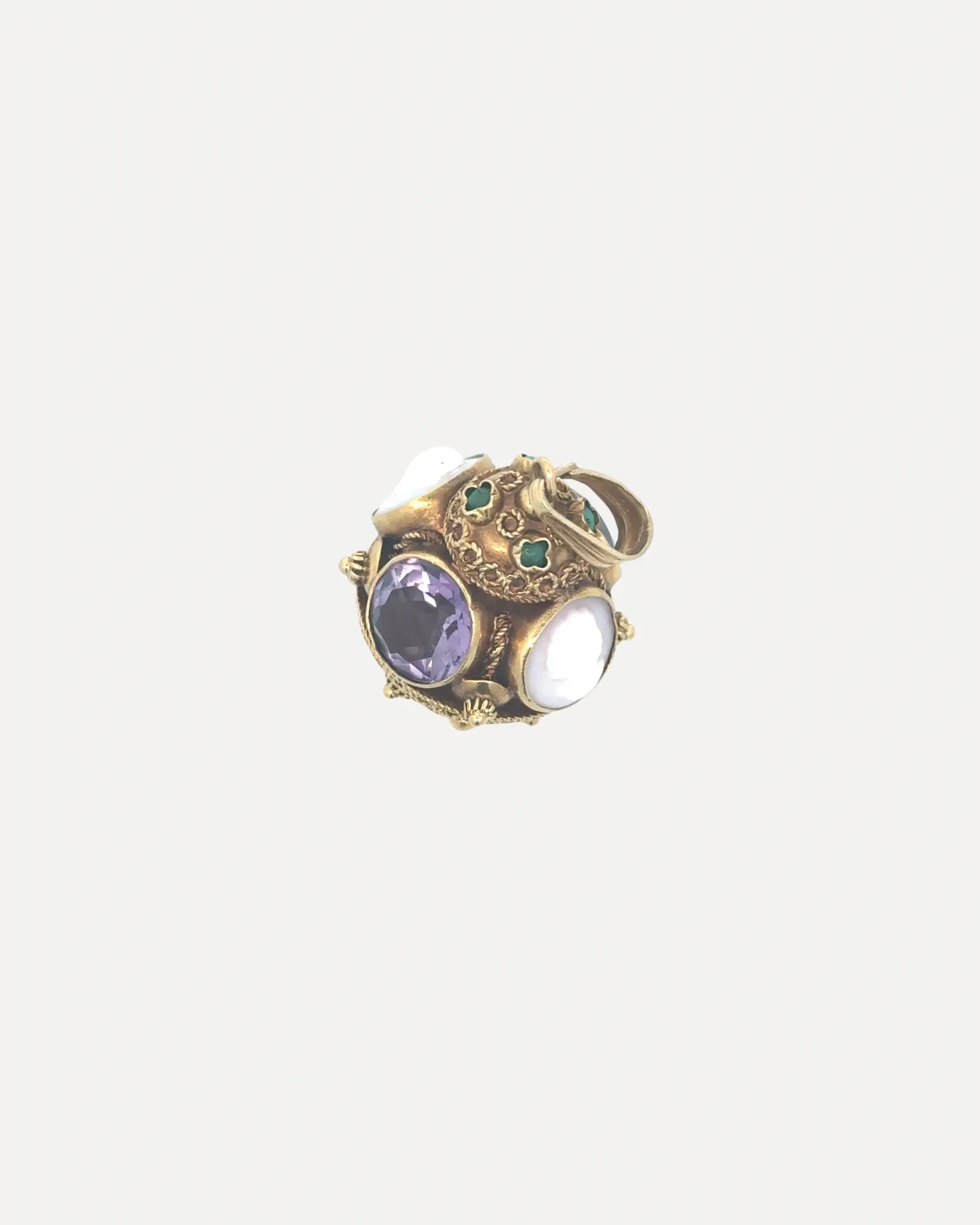 Amethyst and Cameo Fob Pendant Amethyst and Cameo Fob Pendant Vintage at the Squash Blossom Vintage at the Squash Blossom  Squash Blossom Vail